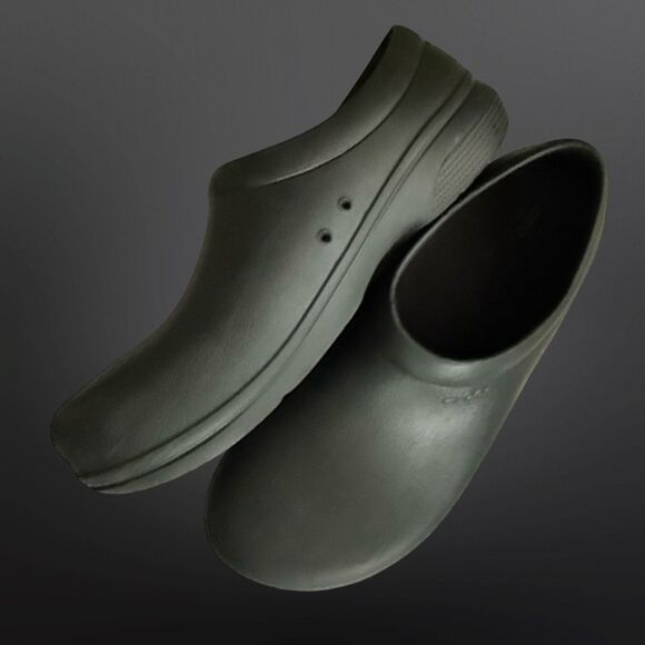 Men’s Crocs On The Clock Solid Black Clogs Loafers Size 12 - Picture 10 of 10